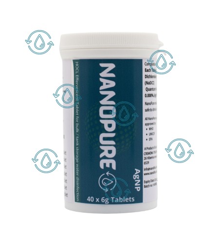 Nanopure Water Disinfectant Tablets - 40 x 6g for Bulk Water